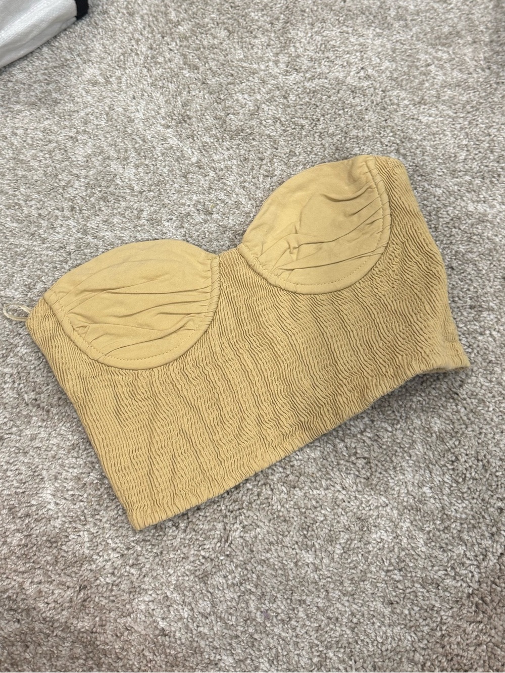 NWOT Zara Strapless Bandeau Top in Tan